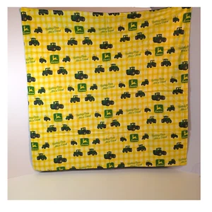 John Deere Baby Blanket Lightweight Nursery Crib Flannel, Approximately 34 x 34" - Picture 1 of 7