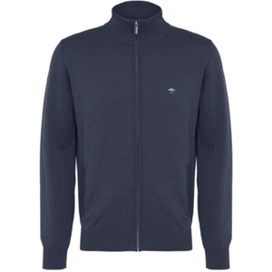 Fynch Hatton Herren Strickjacke Cardigan Zip blau SFPK 212 680 night - Picture 1 of 3