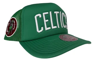 Mitchell & Ness NBA Boston Celtics HWC Wordmark Mesh Foam Trucker Snapback Hat - Picture 1 of 10