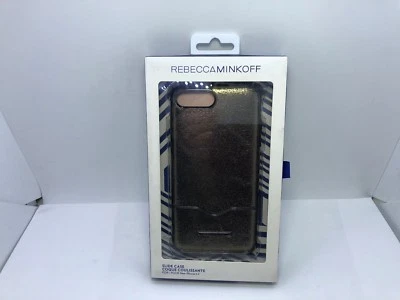 Rebecca Minkoff Slide Case for iphone 8 Plus 7 Plus Cracked Leather Anthracite - Image 1 of 4