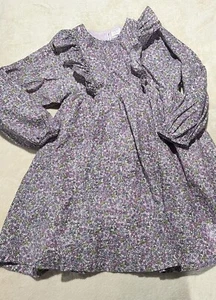 J Crew Crewcuts Girls' long-sleeve ruffle-shoulder dress Size 14 - Picture 1 of 8