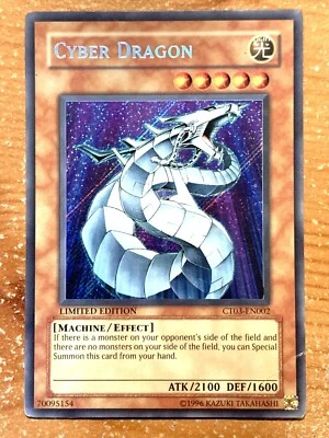 yugioh Cyber Dragon CT03-EN002 Secret Rare Limited Edition damage - Image 1 of 4