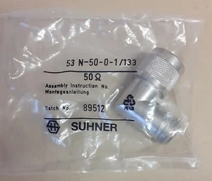 SUHNER 53 N-50-0-1/133 N 50 ohm gomito maschio/femmina - Zdjęcie 1 z 1