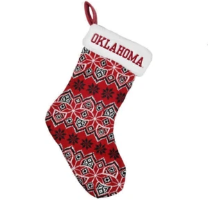 OKLAHOMA SOONERS 17" MEDIAS DE PUNTO DE NAVIDAD ~ UNIVERSITARIAS NUEVAS - Imagen 1 de 1