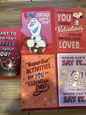 Lote de 5 tarjetas de San Valentín con sello. Persona general. Musical, Pop Out. Difícil de encontrar Foto 1 de 4