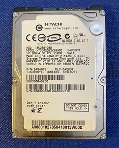 Hitachi 250GB Sata 2.5" 5400 RPM Laptop Hdd Model: HTS542525K9SA00 - Picture 1 of 3