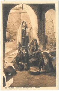 GABES Tunisie Intérieur d' Indigène à El Hama CPA sépia écrite le 5 Août 1927 - Picture 1 of 2