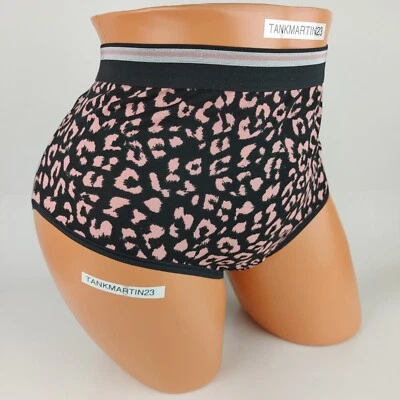 LANE BRYANT CACIQUE ALGODÓN BRAGUITA COMPLETA 22/24 PLUS NEGRO ROSA ESTAMPADO GUEPARDO Foto 1 de 4