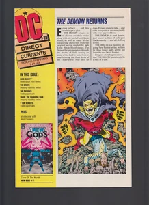DIRECT CURRENTS #28 (The Demon #1, Shade The Changing Man John Costanza) casi nuevo 1990 - Imagen 1 de 2