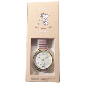 PEANUTS Japan Uhrwerk Verlängerungsgürtel Pink Armbanduhr Herren Damen Funktioniert NEU - Bild 1 von 3