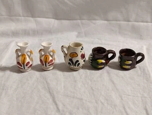 Menge 5 Miniaturbecher/Vase/Krug, unbekannter Künstler, verschiedene Farben - GEBRAUCHT - Bild 1 von 18