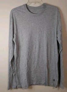  POLO Ralph Lauren Para hombres Talla Med Manga Larga Gris Camiseta Pony Camisa Nueva con Etiquetas - Imagen 1 de 6