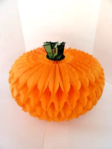 VINTAGE PUMPKIN Halloween Honeycomb Folding Fall Autumn 20" - Picture 1 of 11