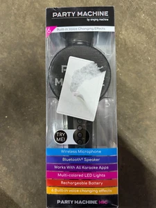 The Party Machine Singing Bluetooth Microphone New in Package Black - Picture 1 of 1
