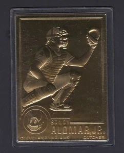 Sandy Alomar Jr. 2000 Danbury Mint Sealed 22 kt Gold Card #95 Indians - Picture 1 of 2