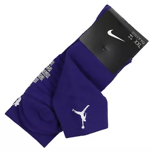 JORDAN NBA PowerGrip Elite Basketball Crew Socks XX-Large (15-18) Purple White - Picture 1 of 3