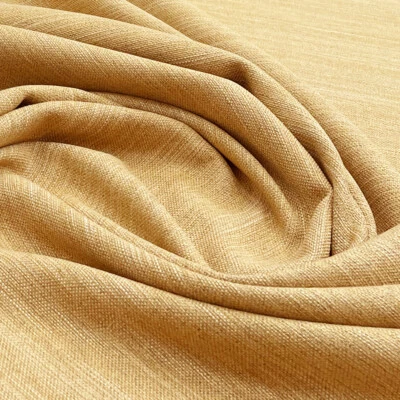Upholstery Fabric 'Brisbane' Mustard Faux Linen Curtain Cushion Fabric Material - Image 1 of 4