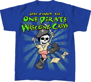 Kids Pirates T'shirt One Pirate Wrecking Crew Boys - Picture 1 of 1