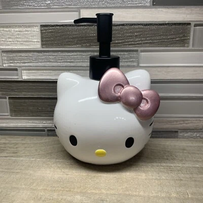 New Hello Kitty Head Rose Gold Bow Lotion Soap Dispenser Pump By Sanrio - Image 1 of 4