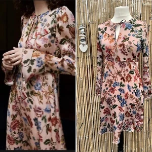 HALLHUBER Iconic Marie Claire Pink Mix Meadow Floral Print Silky Dress UK 8 £99 - Picture 1 of 12