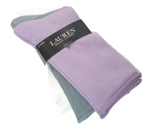 3 PR Ralph Lauren Damen Socken Crew Asst Dusty Lavender Moosgrün Elfenbein - Bild 1 von 1