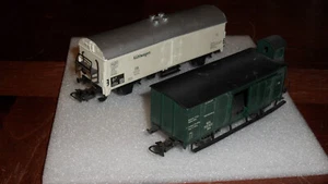 Märklin H0 Scale Freight Cars Green Caboose & White Kuhlwagen Refrigerator Car - Picture 1 of 13