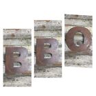 Rustic Bbq 5” Letters Sign Rusted Metal Word Fathers Day Gift Present For Dad
