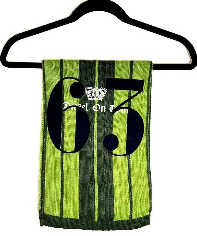 Bufanda bordada tejida a rayas verdes hecha en Italia Diesel On Tour 63 OSFM Foto 1 de 4