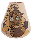 Abat-jour vintage en tissu peint à la main signé par Blu Skyz Steelers style abat-jour rare