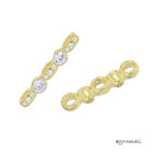 18Kt Gold Plated Sterling Silver Cz 3 Strand Spacer Bar 17Mm 1Pc 99140