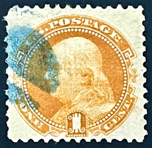 #112 Used 1869 Pictorial 1¢ Franklin, Very Well Centered w/Clean PF Cert - Picture 1 of 3
