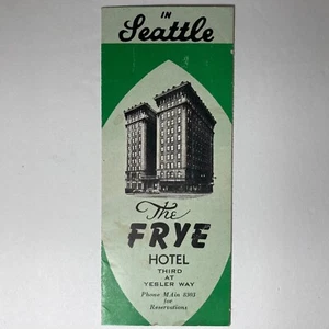 FRYE Hotel Seattle Washington Vintage Flyer Advertising Brochure 2.25"x4.5" - Picture 1 of 4