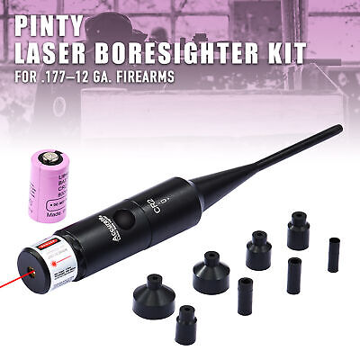 Red Laser BoreSighter Bore Sight Kit For .177 To 12 Ga. Caliber Rifles Handgun • 12.99$