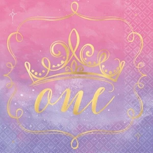 Disney Princess Party Supplies Once Upon A Time 1st Birthday Lunch Napkins 16pk - Picture 1 of 1