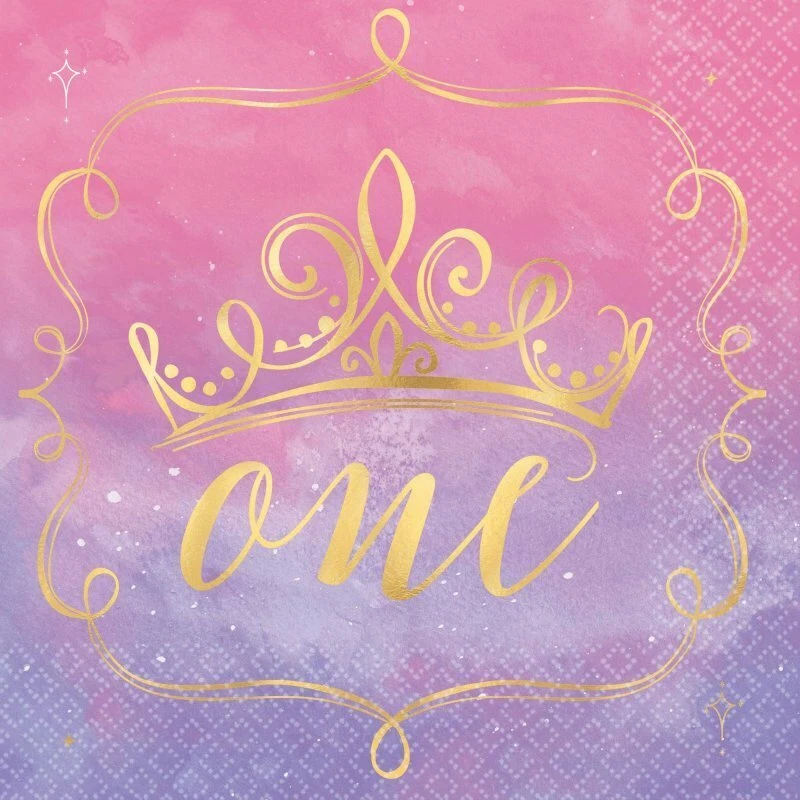 Disney Princess Party Supplies Once Upon A Time 1st Birthday Lunch Napkins 16pk - Image 1 of 1
