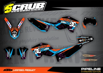 KTM Dekor EXC 125 200 250 300 400 450 530R 2008 2009 2010 2011 Aufkleber SCRUB - Bild 1 von 4