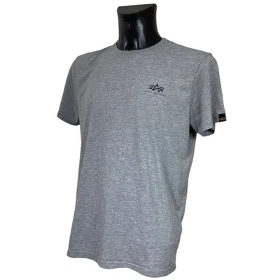 CAMISETA ALPHA INDUSTRIES GRIS MELANGE UTILITARIA LOOK EJÉRCITO LOGO PECHO.  TALLA: GRANDE Foto 1 de 4