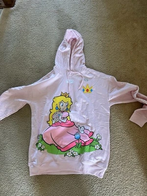 Sudadera con Capucha Princesa Melocotón Rosa Super Mario Licencia Nintendo, Mediana  Foto 1 de 2