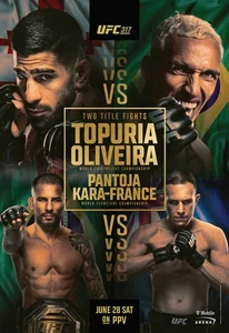 UFC 317 Framed Poster Topuria vs Oliveira | Pantoja vs Kara-France - 11x17 13x19 - Picture 1 of 4