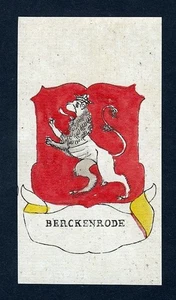 1800 Hendrick Berckenrode Wappen Adel Coat Of Arms Copper Engraving - Picture 1 of 1