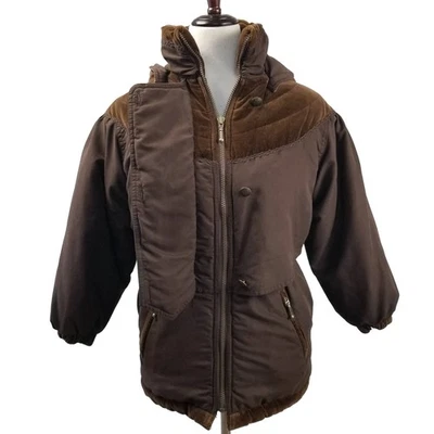 Rothschild Brown Winter Coat Detachable Hood Faux Suede Trim Nice! Size M 10  12 - Image 1 of 4