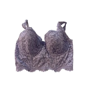 Victoria’s Secret Lacy Underwire Longline Bra Purple 36C - Picture 1 of 6