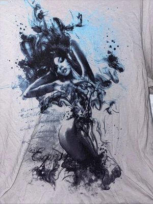 Express Y2K Grunge Rock & Roll Graphic Tee Shirt Mens XL V-neck - Image 1 of 4