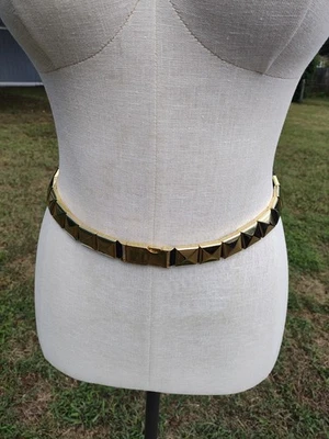 Suzi Roher Canadian Designer Gold Tone Stretch Belt Medium Plus - Image 1 of 4