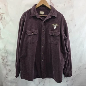 CE Schmidt Shirt Mens XL T Burgundy Button Flannel Heavyweight Shacket Chamois  - Picture 1 of 10
