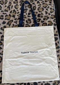 Parker Thatch Staubbeutel L/Beuteltasche 20" x 20" elfenbeinfarben mit marineblauem Band SELTEN - Bild 1 von 4