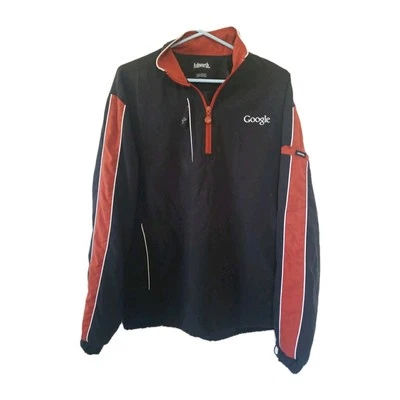 Vintage Google Jacket Company Logo Ashworth 1/4 Zip Black Red Golf Size M y2k - Image 1 of 4