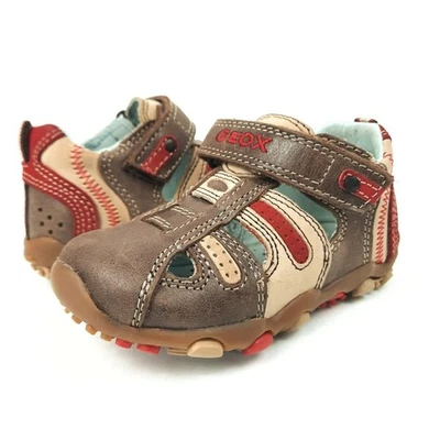 Geox Baby Boys Shoes US 4 Brown Leather Fisherman Sandals First Walker EUR 19 - Image 1 of 4