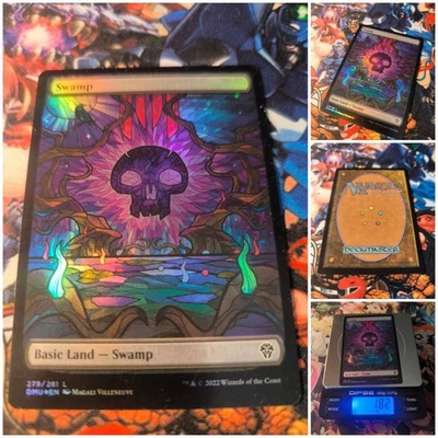 MTG Swamp V.4 🇬🇧 Nm Full Art Stained Glass Land FOIL Dominaria United DMU OG - Bild 1 von 4