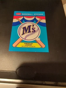1989 Fleer Seattle Mariners #NNO Team Stickers Seattle Mariners - Picture 1 of 2